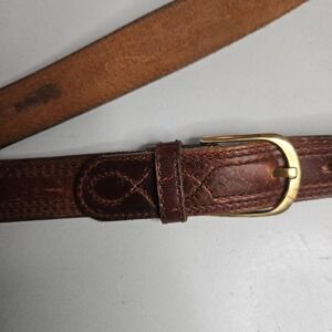 Vintage Coach Brown Full Grain Oil Tan Leather Belt Brass Buckle 34 85 Uruguay